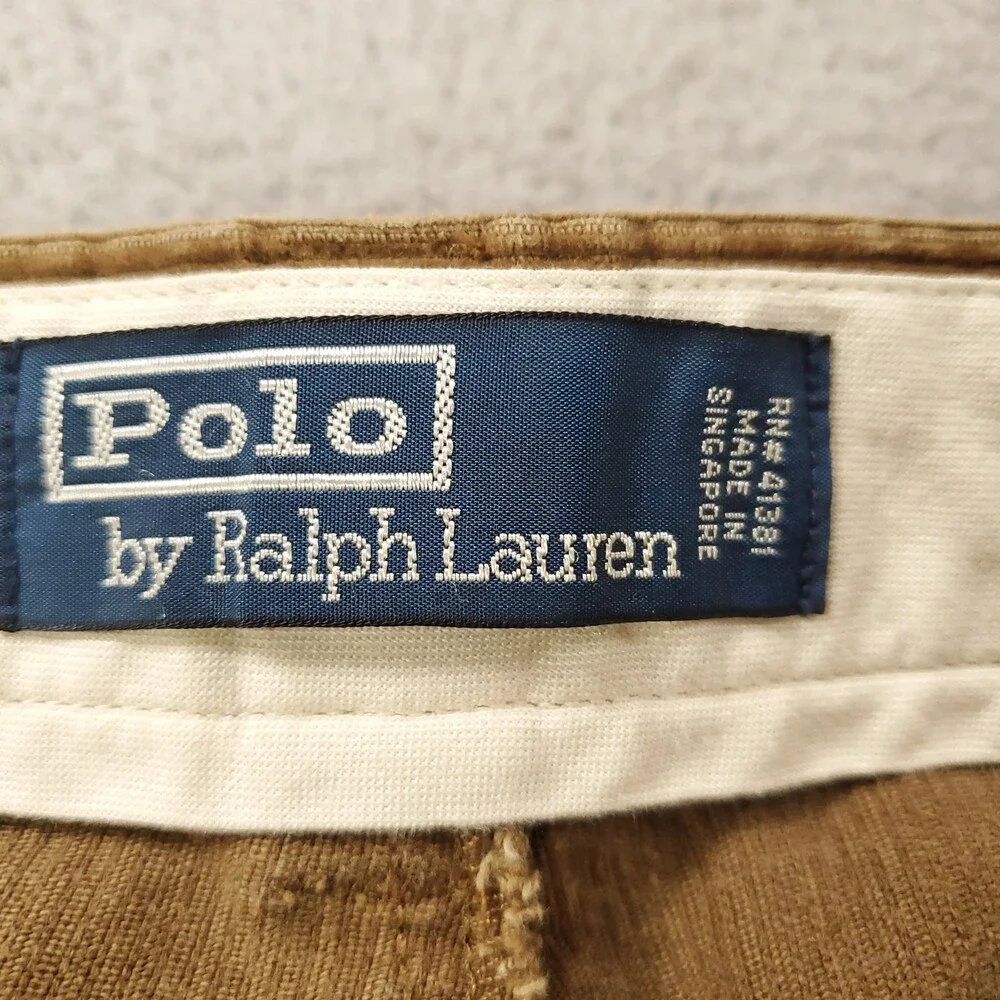 Vintage Polo Ralph Lauren Philip Corduroy Pants Mens 36x30 Brown Cotton